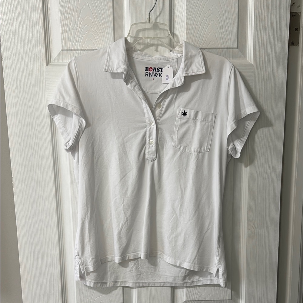 Boast Hawk W Leaf White Polo Shirt